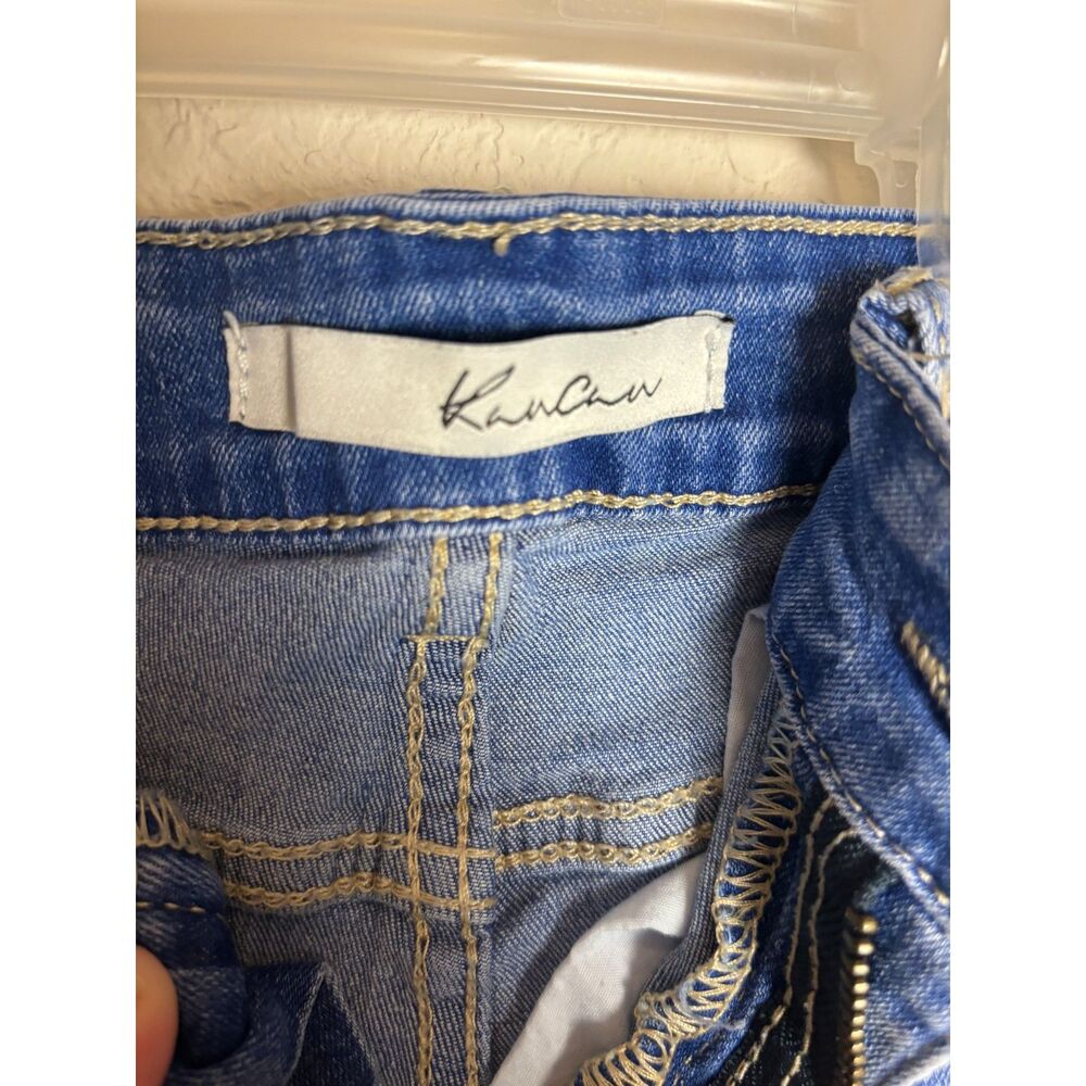 KanCan High Rise Shorts Blue Jean Denim Distressed Size 28 - Picture 5 of 9